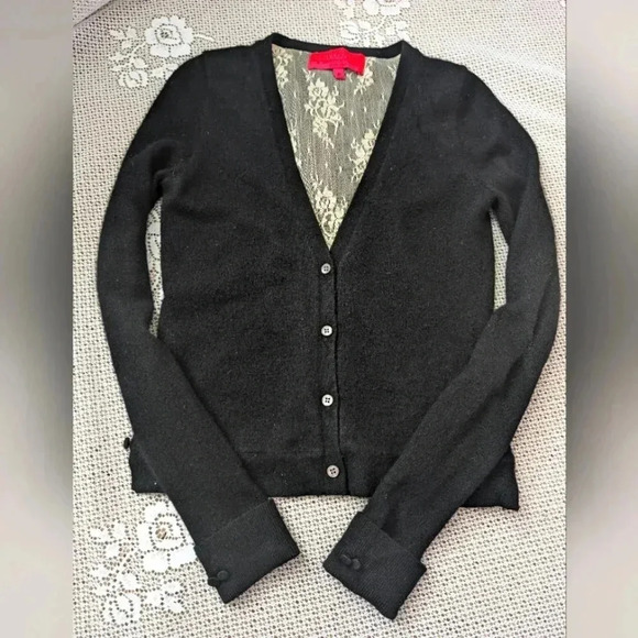 Vintage Juicy Couture Cashmere Lace Cardigan - Picture 1 of 4